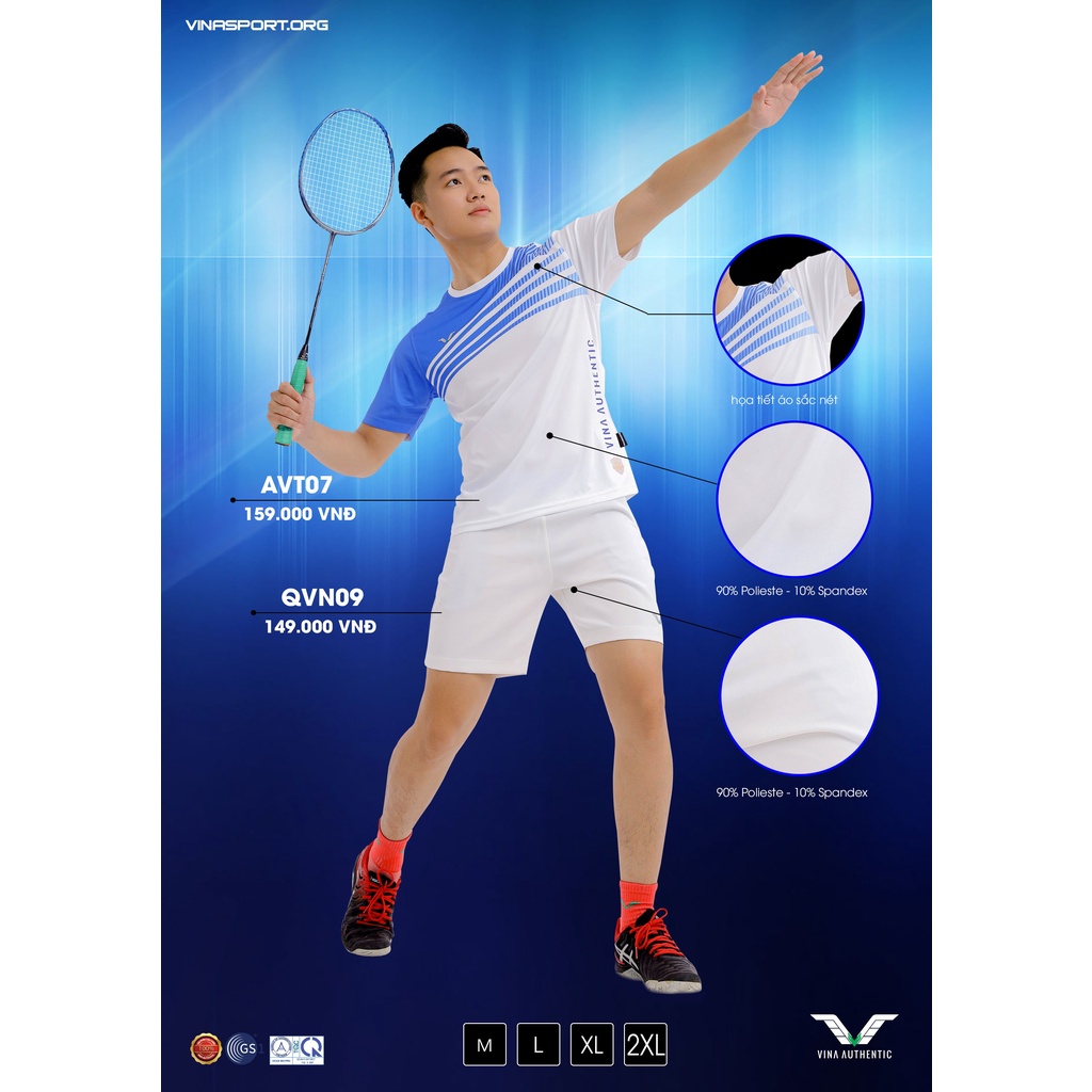 ⚡️FREE SHIP⚡️SET THỂ THAO NAM CÀU LÔNG CHUYÊN NGHIỆP, CHUẨN THI ĐẤU, KHÔNG ĐỖ HẠI, THẤM HÚT TỐT, GIÁ TỐT NHẤT- AVT07