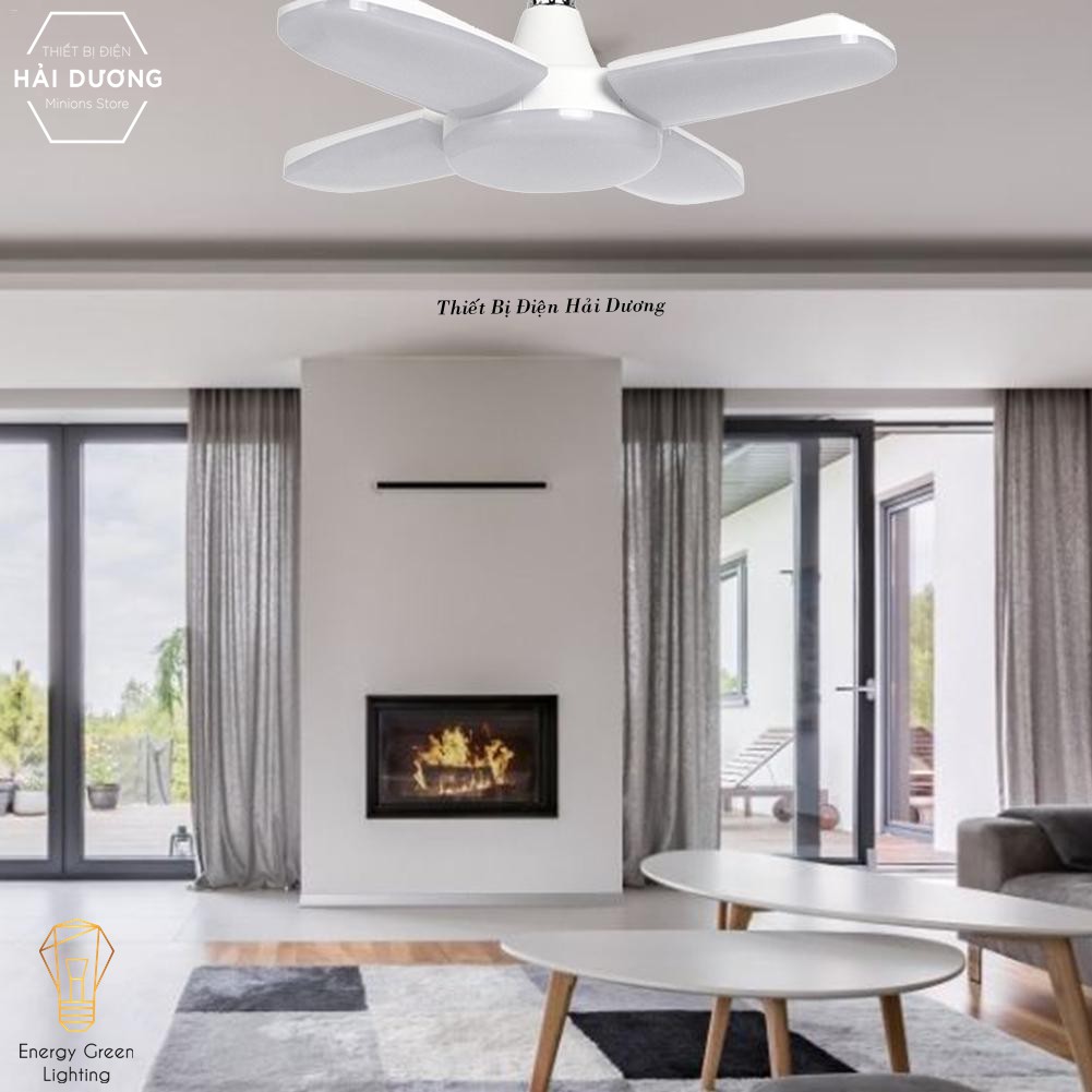 Combo Bộ 3 BÓNG ĐÈN LED 4 CÁNH QUẠT ĐÁY PHÁT SÁNG BX-60 SIÊU SÁNG - SIÊU TIẾT KIỆM ĐIỆN 60W