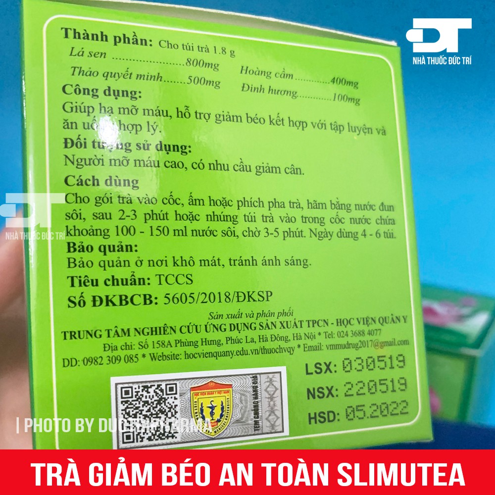 Trà Giảm Béo An Toàn SLIMUTEA - Học Viện Quân Y (Hộp 20 gói) | BigBuy360 - bigbuy360.vn
