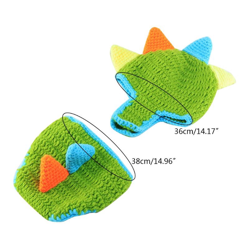 Mary☆2 Pcs Newborn Photography Props Suit Handmade Knitted Cotton Pants Hat Outfits