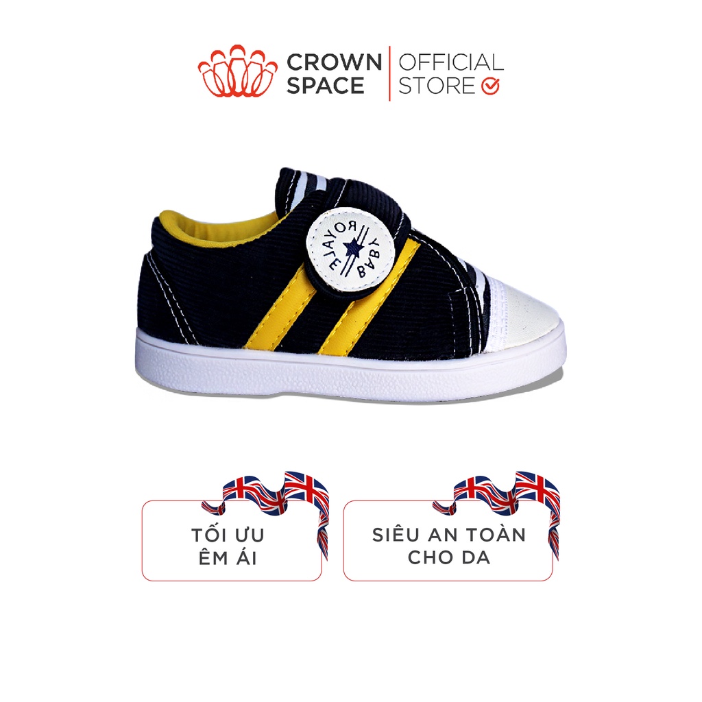 Giày Vải Tập Đi Bé Trai Bé Gái Đẹp Crown UK Royale Baby Walking Shoes Trẻ em Cao Cấp 132_870 Nhẹ Êm Size 3-6/1-3 Tuổi