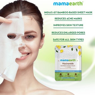 [XẢ KHO] Mặt nạ giấy từ sợi tre giảm m ụ n và se lỗ chân lông Niacinamide Mamaearth