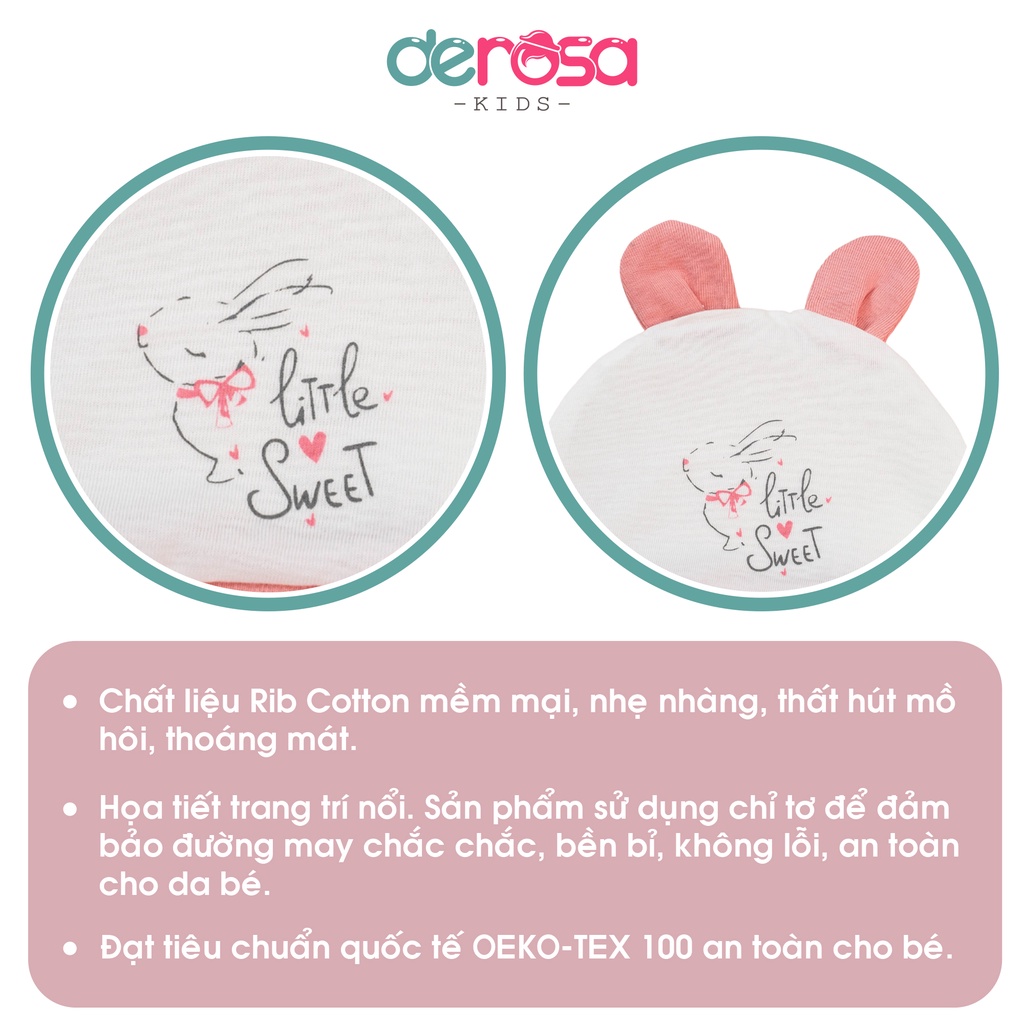 Mũ sơ sinh cho bé chất liệu cotton DEROSA KIDS AWBB019M