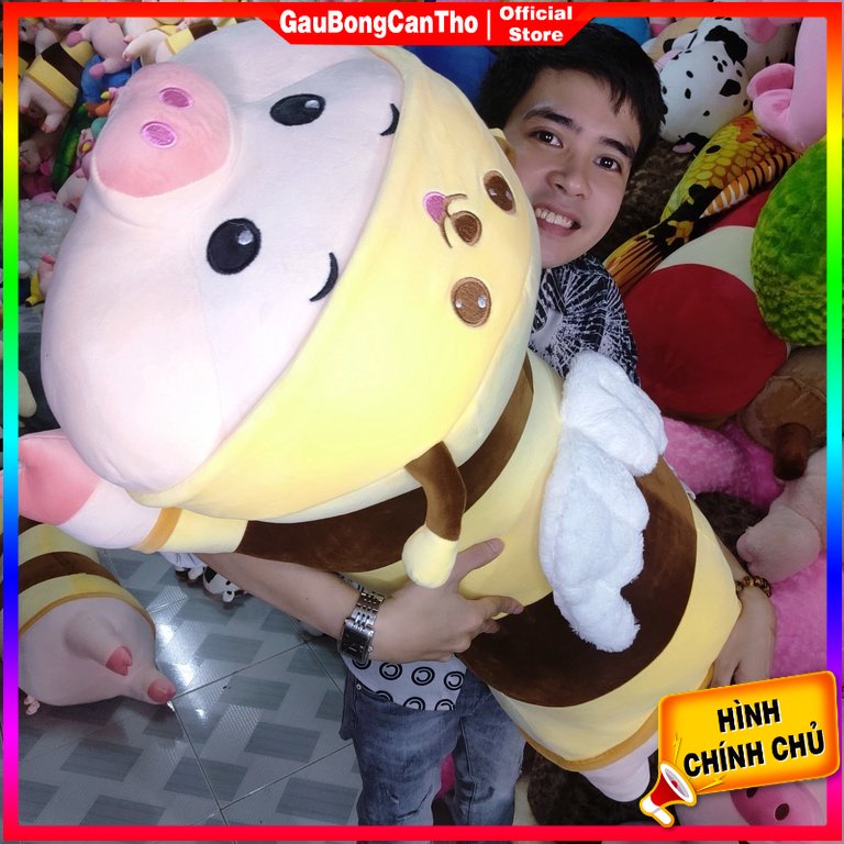 Gấu Bông Heo Ong 1m2 Mềm Mịn - Gối Ôm Heo Bông