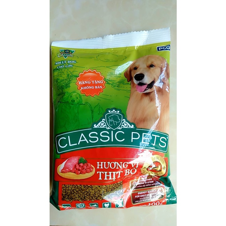 Hạt thức ăn cho chó trưởng thành vị Bò Classic Pet Adult Gói 100g