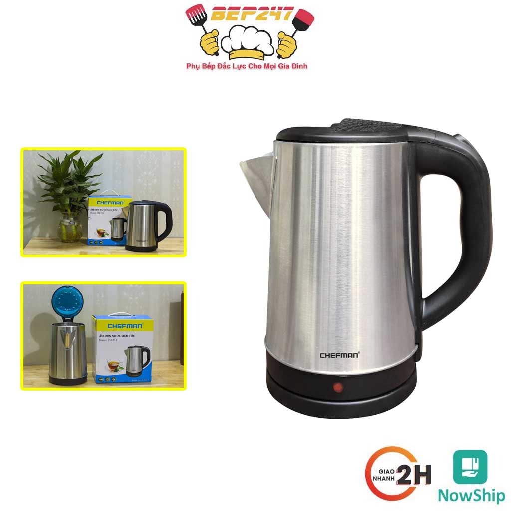 [ HOT HOT ] Ấm Siêu Tốc Chefman CM - 711, Bảo Hành 12 Tháng, Ấm Điện Đun Nước Siêu Nhanh, Tiện Lợi