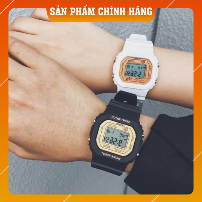 Đồng hồ thể thao nữ SHHORS SANOSI mặt chữ nhật dây cao su size 36x32mm