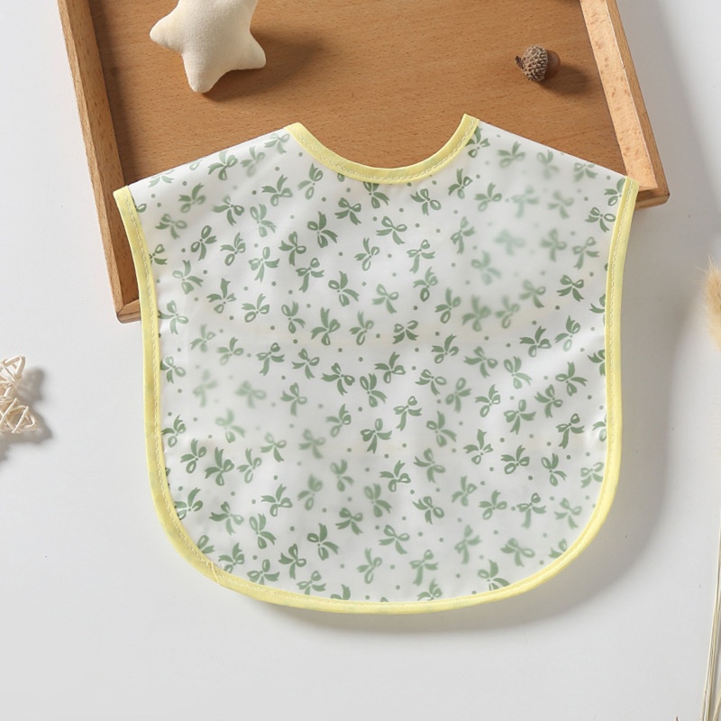 Yếm Ăn Vải Cotton Chống Thấm Nước In Họa Tiết Xinh Xắn Cho Bé