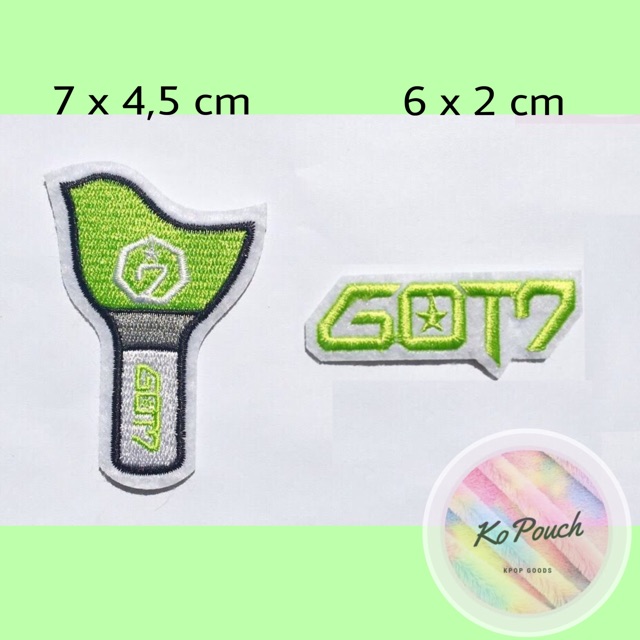 Patch / sticker / miếng thêu hình logo nhóm Kpop got7 và lightstick ahgabong