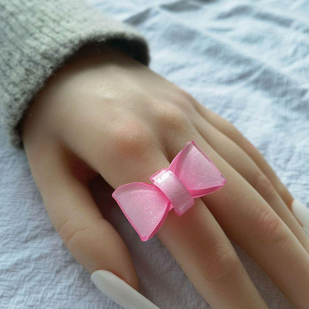 Nhẫn Hở Hình Nơ Bằng Nhựa Resin Sáng Tạo Cho Nữ