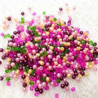 250 hạt cườm nhựa tròn cườm acrylic đủ màu size 4ly,5ly