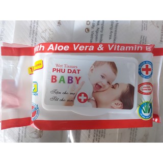 KHĂN ƯỚT BABY PHÚ ĐẠT 100 TỜ