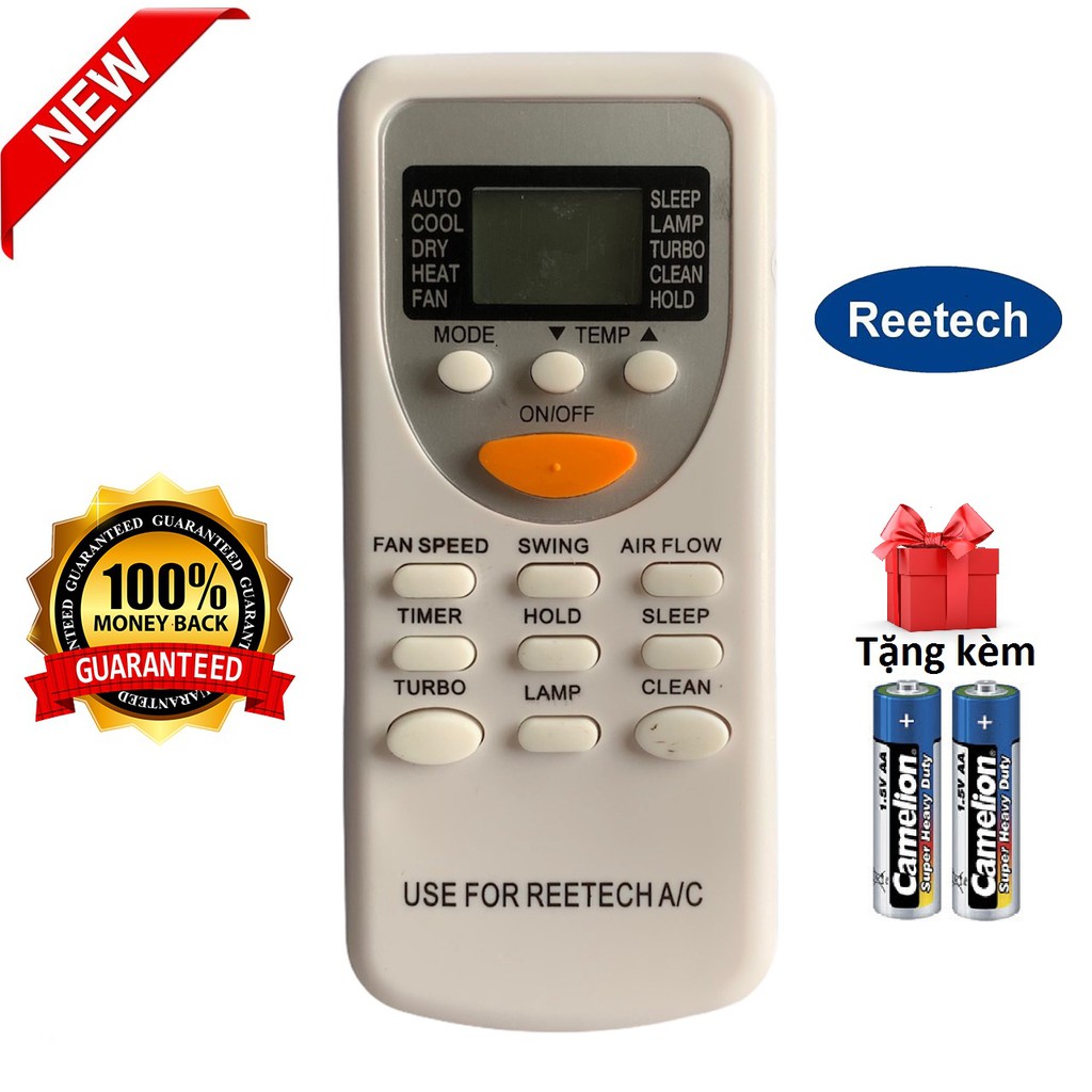 Điều khiển điều hòa Reetech, máy lạnh reetech - Hàng mới [ tặng kèm pin ]