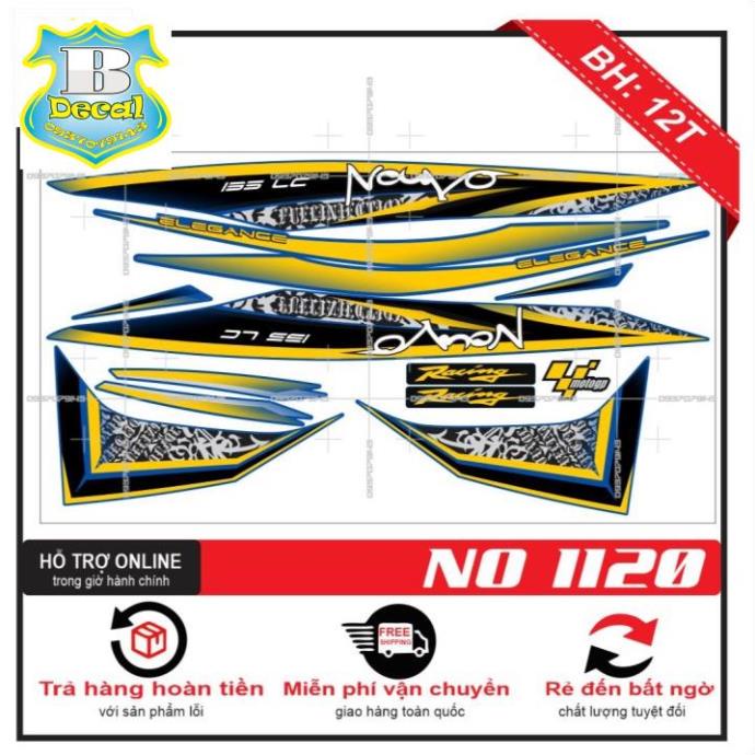 ( Quí khách vui lòng mang ra tiệm cho thợ dán ) Tem NOUVO 4 LX THÁI LAN DÁN XE XANH [Bi Decal]