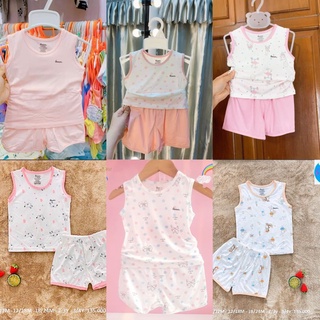 Bộ 3 lỗ/ sát nách sợi tre Avaler họa tiết cho bé gái từ 6-9m đến 3-4y