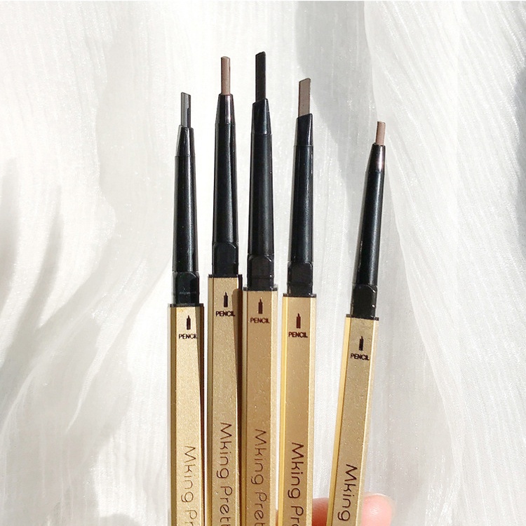 1 Bút Kẻ Lông Mày Hai Đầu Ngòi Tam Giác Màu Đen/Nâu Siêu Mịn Lâu Trôi Không Thấm Nước