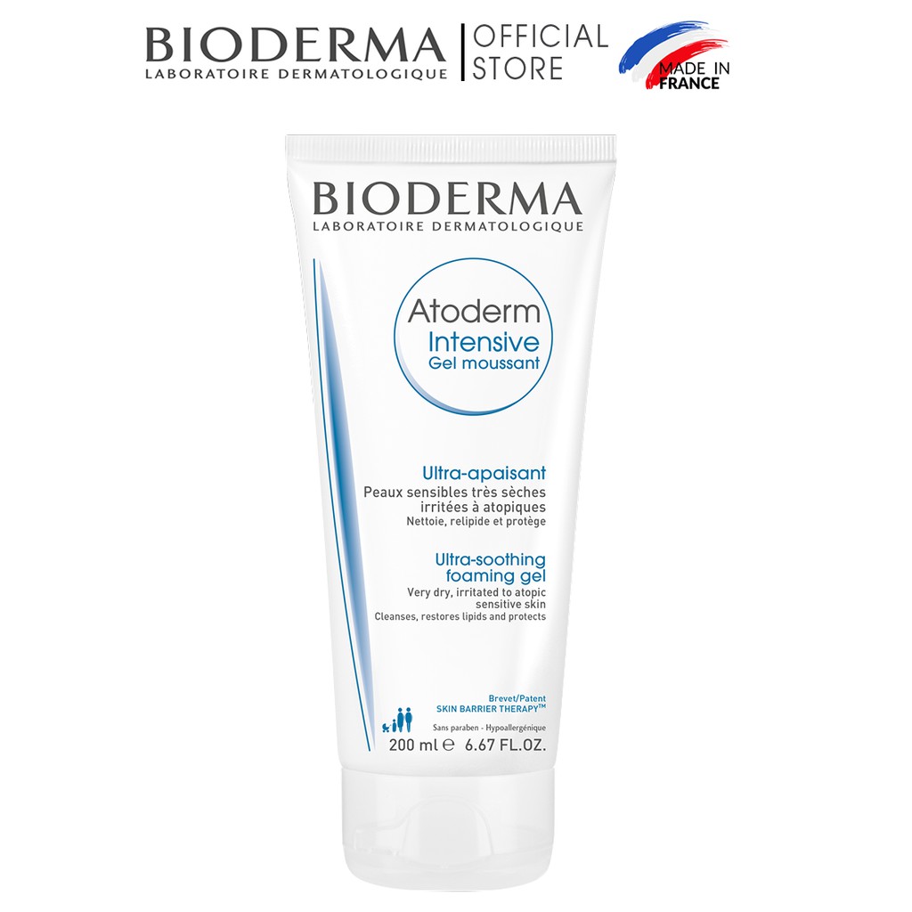 Gel làm sạch dịu nhẹ cho da rất khô và viêm da cơ địa Bioderma Atoderm Intensive Gel Moussant - 200ml