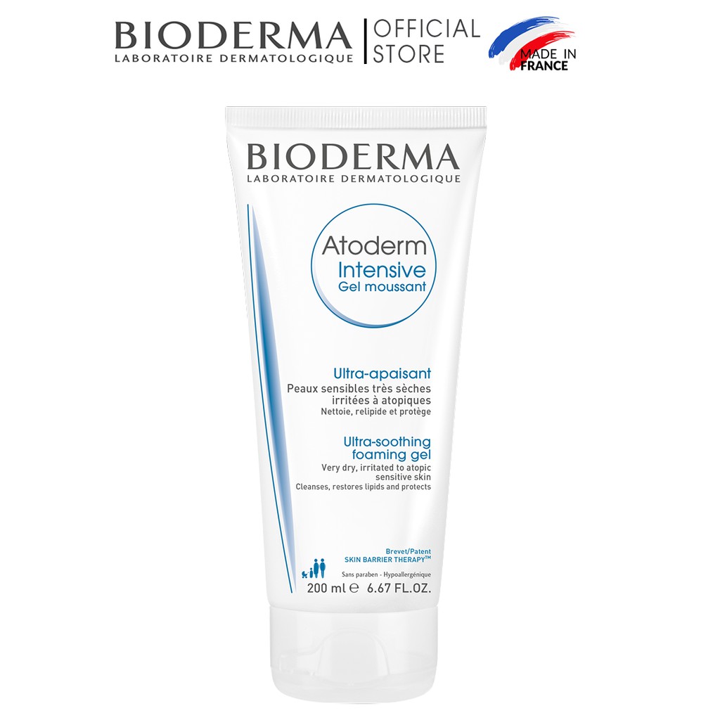 Gel làm sạch dịu nhẹ cho da rất khô và viêm da cơ địa Bioderma Atoderm Intensive Gel Moussant - 200ml