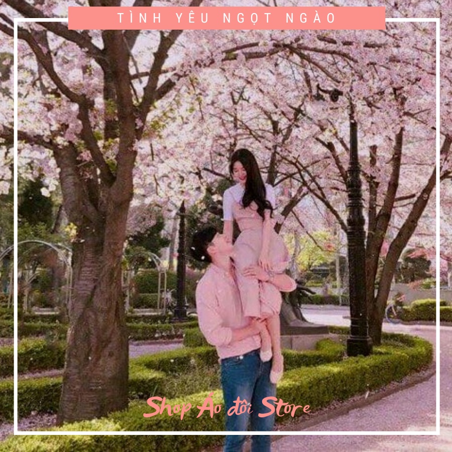 Áo đôi nam nữ đẹp Set áo váy sơ mi Hàn Quốc dáng dài COUPLE STORE