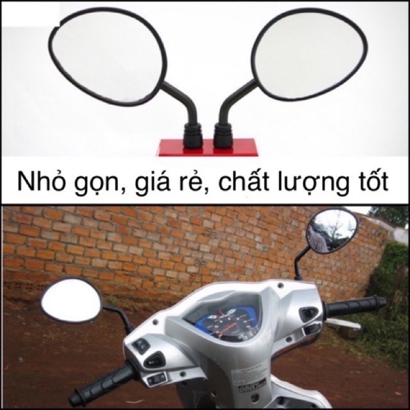 Gương tai mèo (gương lá) gương chiếu hậu xe máy (giá 1 đôi) chân 10li