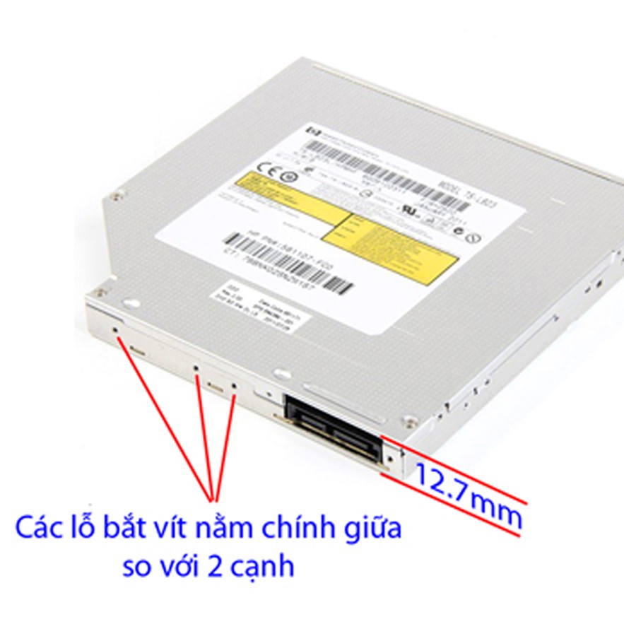 Khay Đựng Ổ Cứng SSD, Caddy Bay 12.7mm (dày) / 9.5mm (mỏng) - Gắn SSD, HDD Thay Cho Ổ DVD Laptop