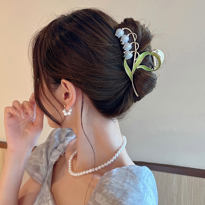 Kẹp Tóc Kim Loại Hình Hoa Lan Phong Cách Hàn Quốc Cho Nữ