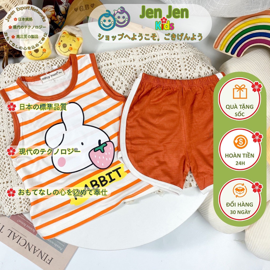 Bộ Quần Áo Ba Lỗ cho Bé 9-27kg, Minky Mom, Thun Lạnh, Mềm, Mịn, Mát, Hoạt Hình Ngộ Nghĩnh, BL-IN23