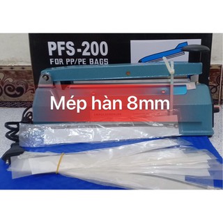 Máy ép túi ni lông 20cm mép hàn LỚN  8MM VỎ SẮT , máy ép bao ni lông, máy ép ni lông 20CM X8MM