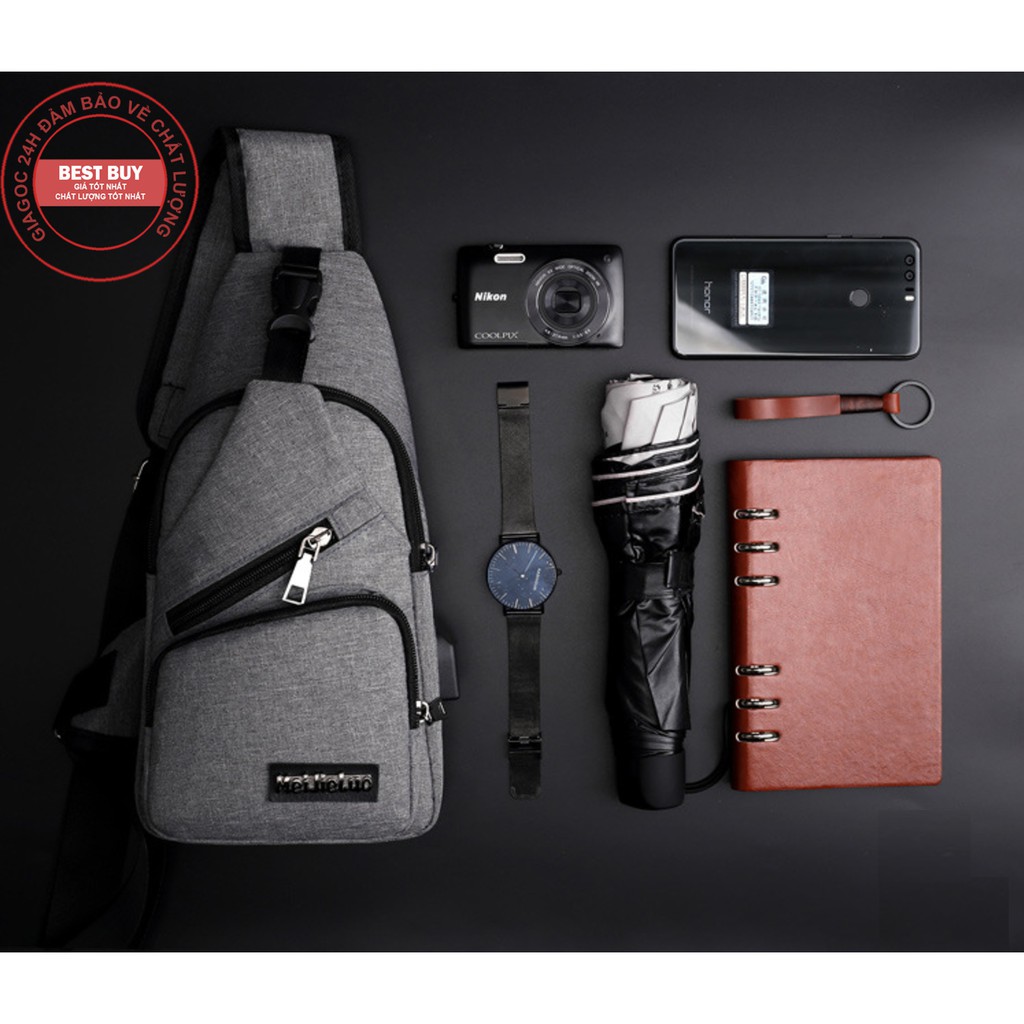 {XẢ KHO} Túi đeo chéo cho nam, túi đeo chéo nhiều ngăn Meijiluo