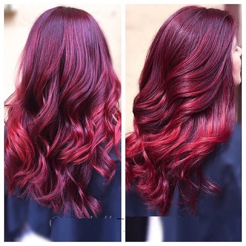 Tuýp Kem Thuốc Nhuộm Tóc Màu Tím Đỏ Rượu Vang Light Violet Red Hair Dye Coloring Cream