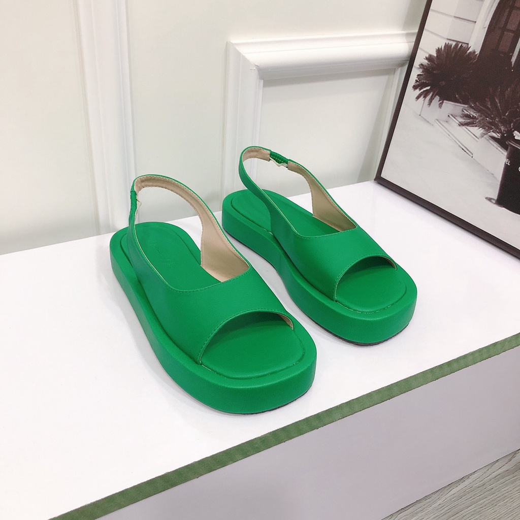 Sandal nữ 2p đế bọc quai hậu thun chất da xịn đẹp mang cực êm lên 1 size - Chị Chảnh Store