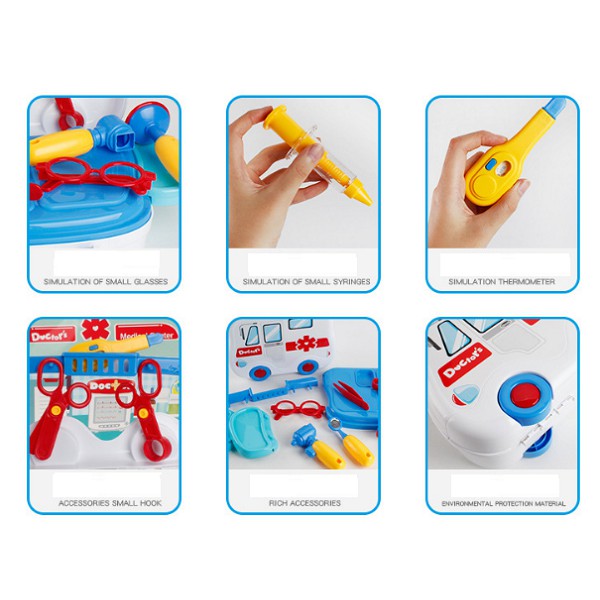 Đồ chơi nhập vai nghề nghiệp hộp hình vali ô tô