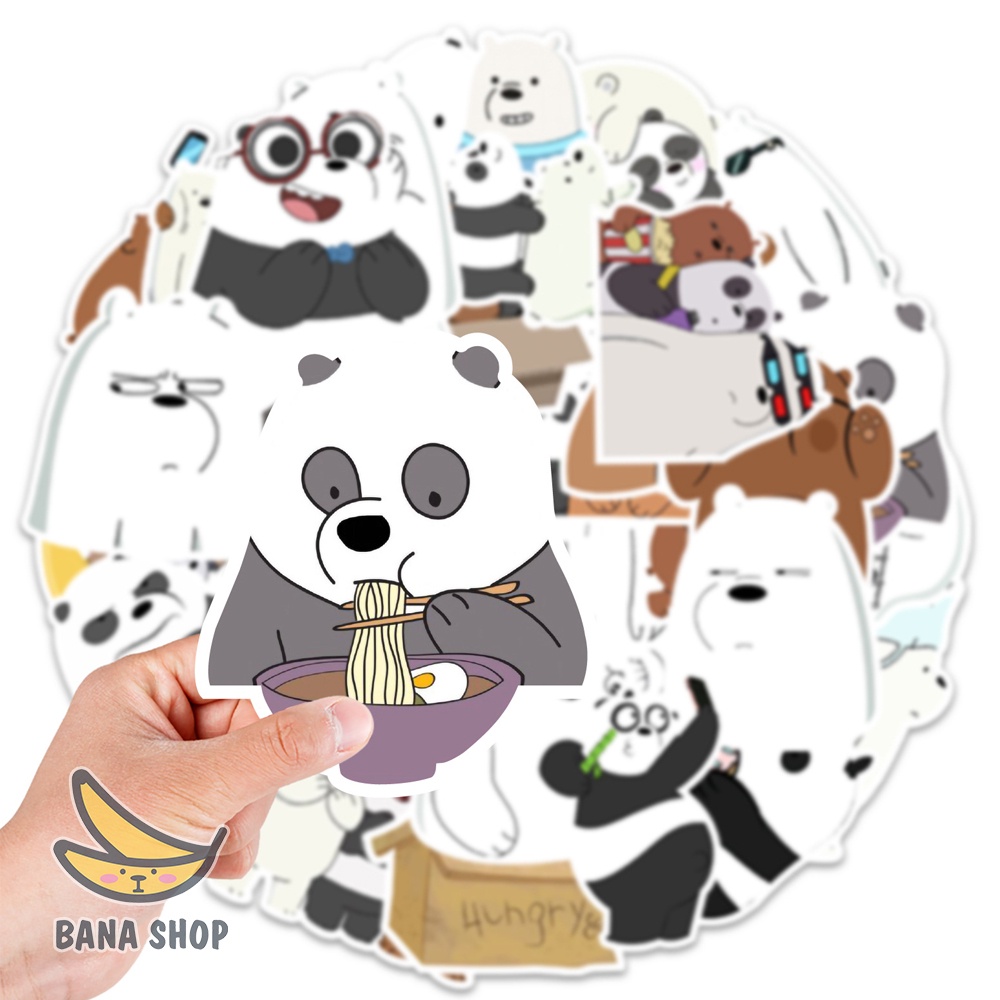 Set 50 sticker anh em gấu bare bear Chúng tôi đơn giản là Gấu