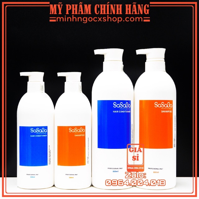 Dầu gội xả hoàn hình Sasaba Plus 500 - 800ml * 2 mẫu mới 2019