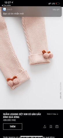 Quần legging len gân gấu đính bông