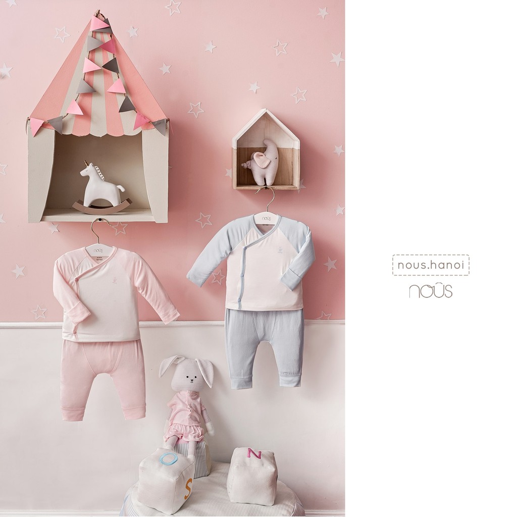 FULL] Bộ Quần Áo Sơ Sinh Nous Cài Thẳng Nous+Cài Lệch Nous+Body có Tất Nous  Chất Petit Size Sơ Sinh ( Size Newborn NB)