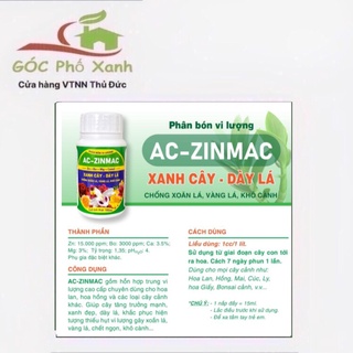 Phân bón vi lượng ac zinmac xanh cây dày lá 100ml
