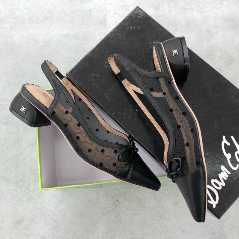Giày cao gót nữ mặt lưới mũi nhọn có quai sau đế 4cm Sam Edelman