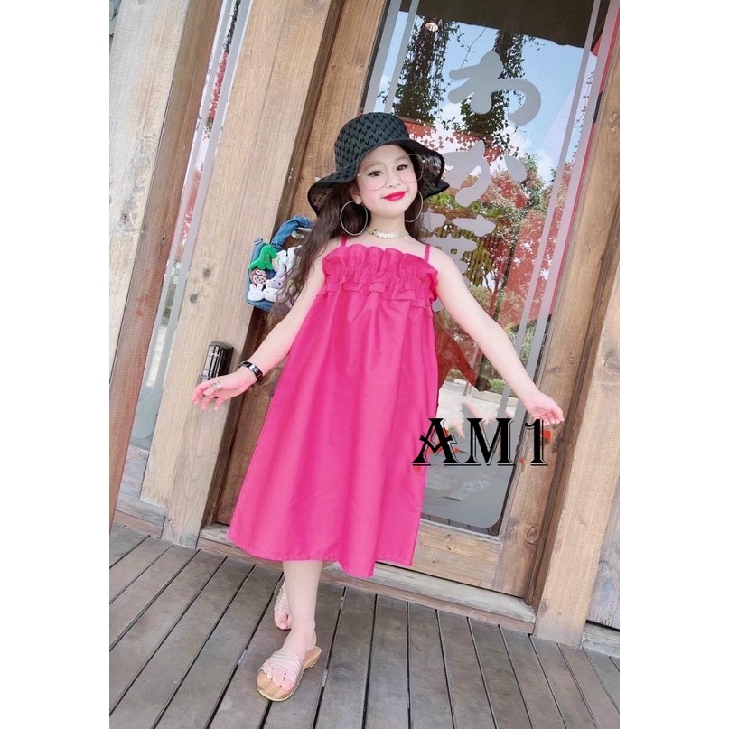 (8-34kg) Váy 2 dây bé gái bèo ngực màu sắc rực rỡ cho bé TTR45 TTN46