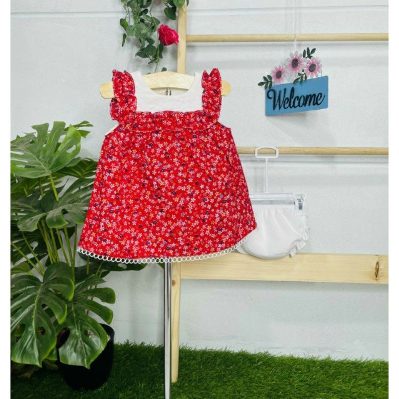 MẪU ĐẦM HOA NHÍ MÙA HÈ CHO BABY GIRL KÈM CHIP XINH