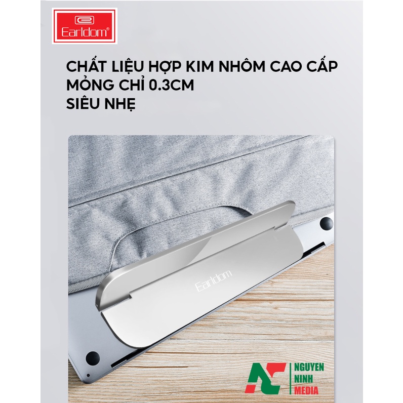 Giá Đỡ Laptop Hợp Kim Nhôm Cao Cấp Earldom EH124 - Hàng Chính Hãng