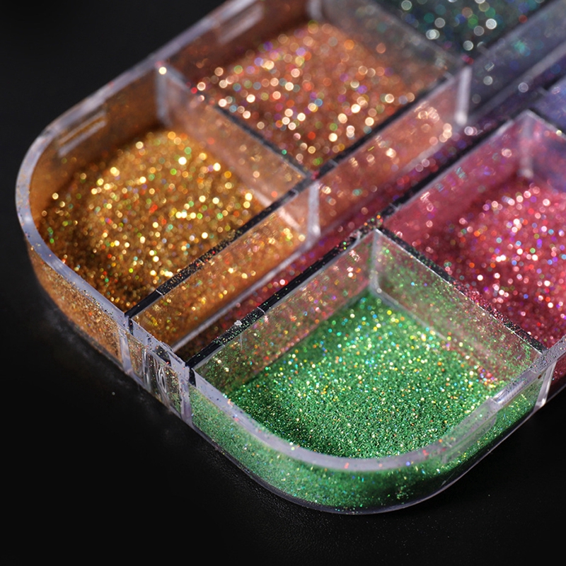 [Hàng mới về] Phấn laser lấp lánh ba chiều trang trí móng tay nghệ thuật DIY thời trang mùa hè