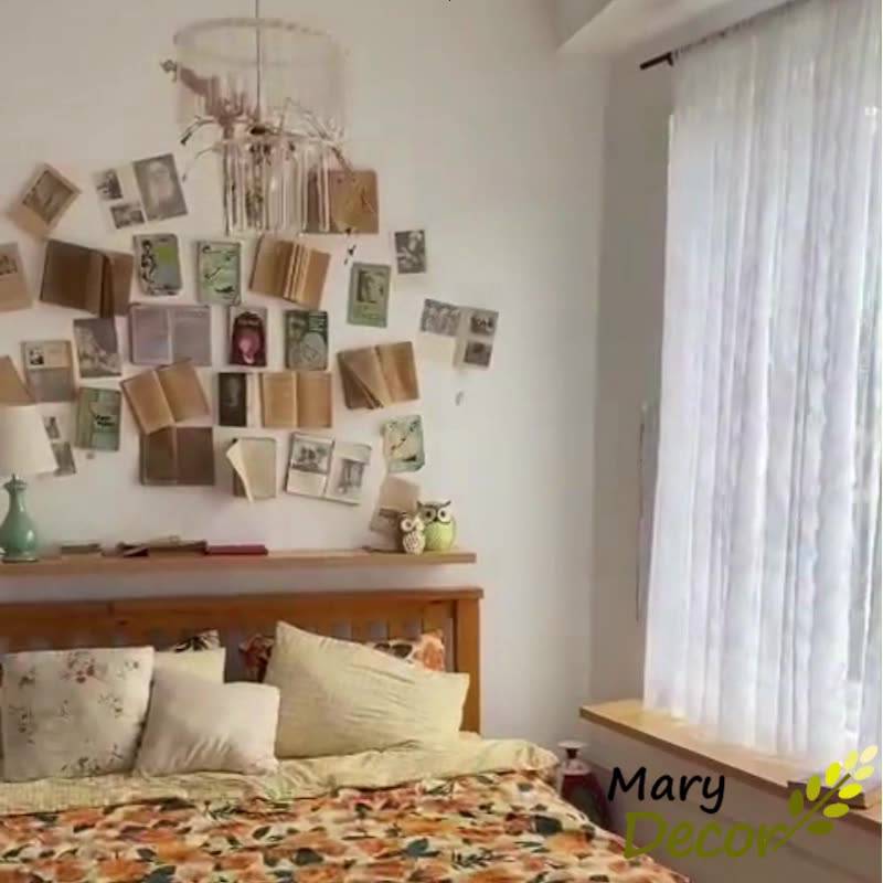 Rèm cửa vải ren, rèm cửa voan hoa xinh xắn