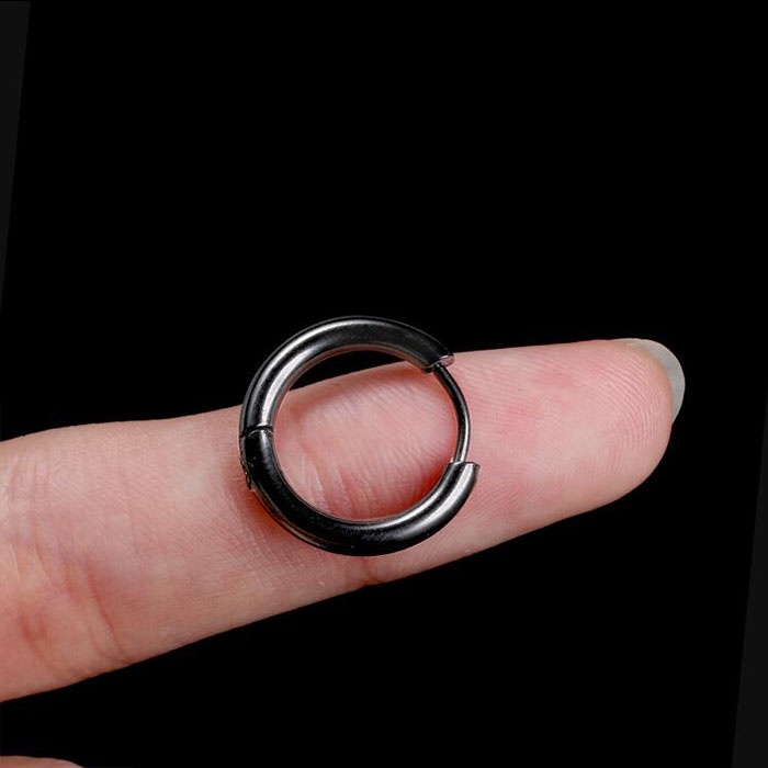 1 Khuyên Tai Tròn Bằng Thép Không Gỉ Thời Trang