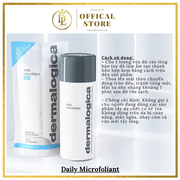 Mẫu thử tẩy trang tẩy tế bào chết vật lý Dermalogica Daily Microfoliant 2ml - Mỹ phẩm chính hãng DLYNK CLINIC