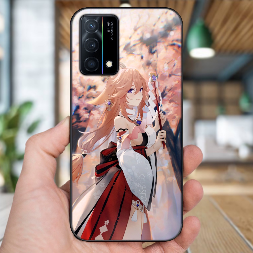Ốp lưng Oppo K9 viền đen in hình Yae Miko Genshin Impact