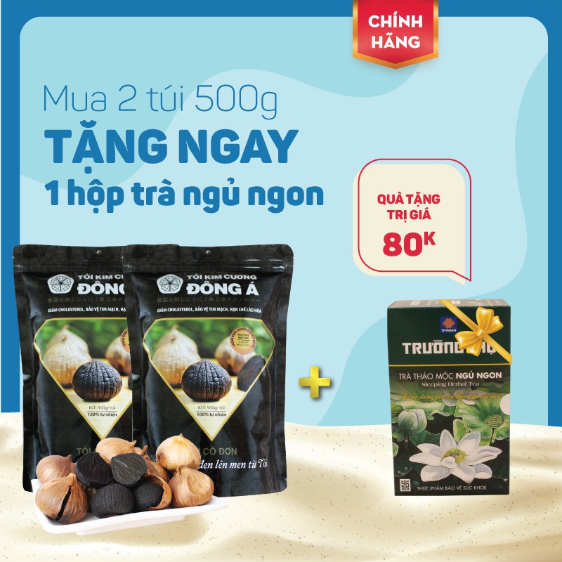 Tỏi Đen Đông Á - Combo 2 Túi  Tỏi đen cô đơn 500g Tặng 1 Hộp trà thảo mộc ngủ ngon | BigBuy360 - bigbuy360.vn