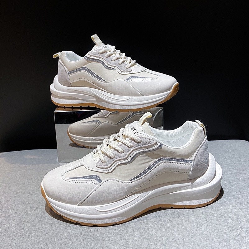 Giày MWC 0671 - Giày Thể Thao Nữ, Giày Sneaker Tăng Chiều Cao Sneaker Da Năng Động Cá Tính