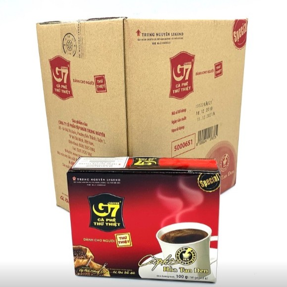 Cà phê hòa tan đen G7 - Hộp 50 gói(Không đường, Không sữa)