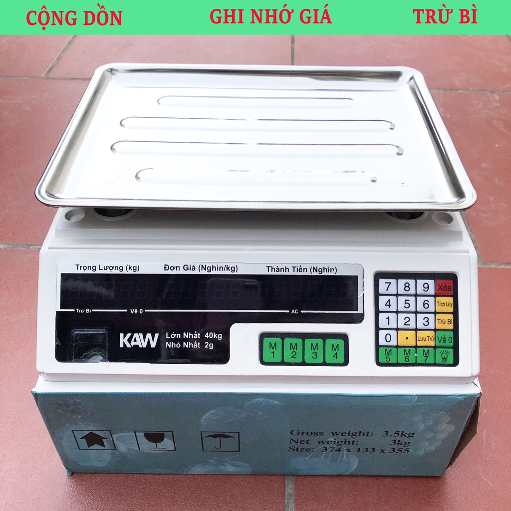 ✔️ Cân Điện Tử Tính Tiền Kaw 40kg Chất Lượng Tốt, Siêu Chuẩn Xác, Chống Nước, Thiết Kế Thông Minh TIẾNG VIỆT [BH 1 - 1]